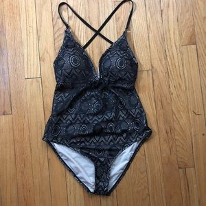 Lace mesh one piece swimsuit NWOT